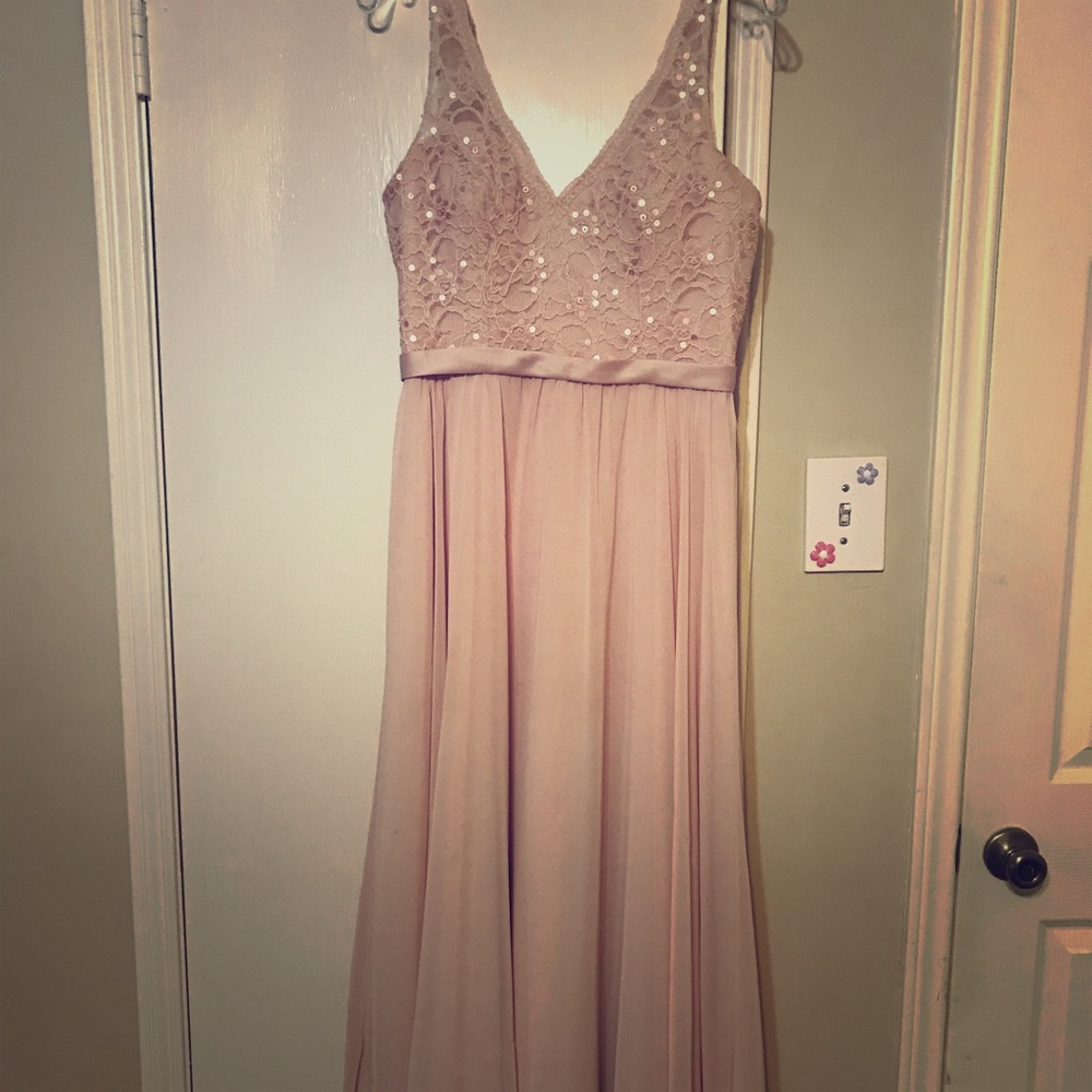 Light pink dress size 12 but will fit a 10-12.